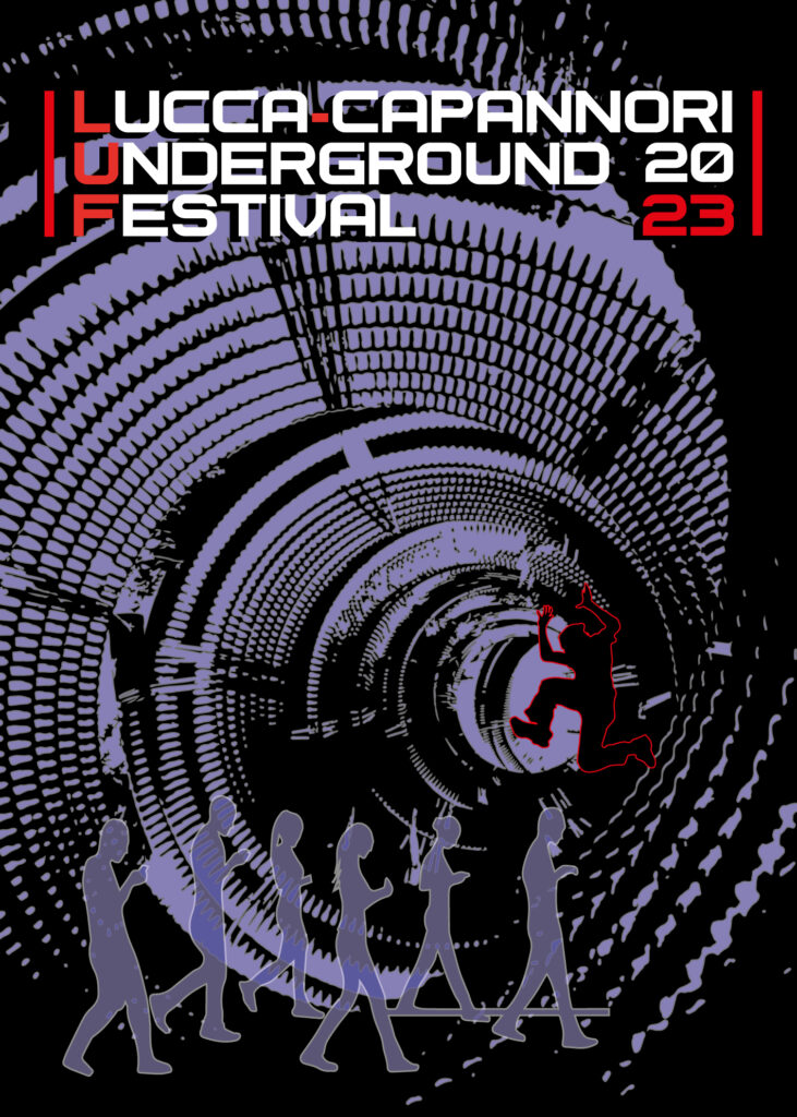 Lucca Capannori Underground Festival 2023 - il manifesto realizzato da Enrica Giannasi